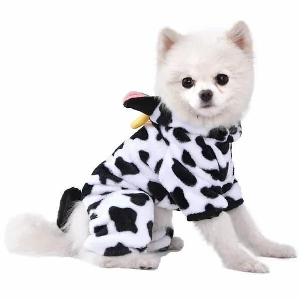 Cute fleece dog hoodie costume for small dogs