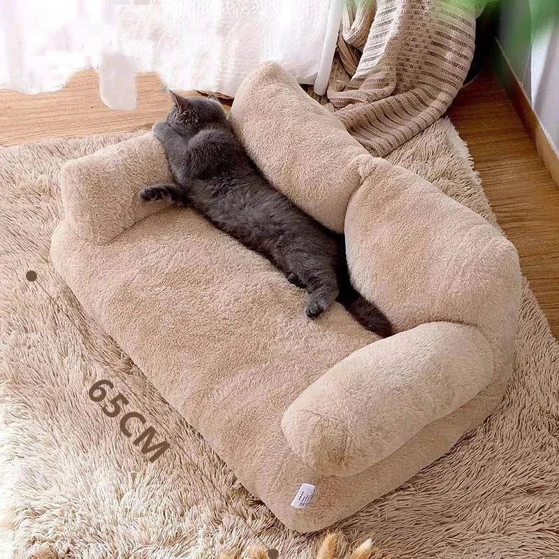 Luxury Cat Bed Sofa - Warm Plush Pet Nest for Small Dogs & Cats | Winter Comfortable Puppy Bed Supplies