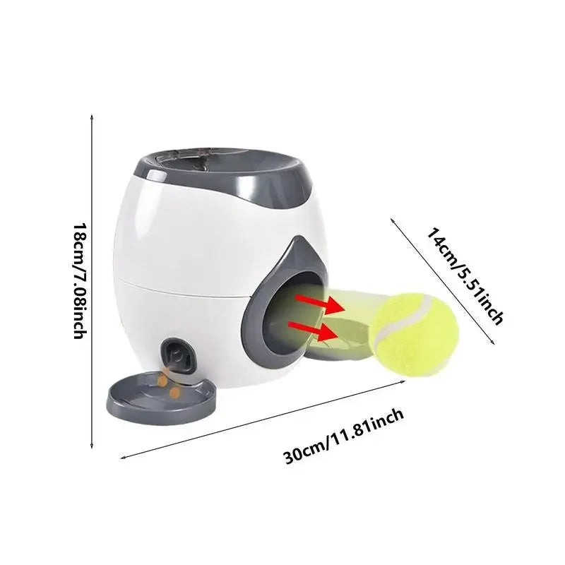 Dog Pet Toys 2 In 1 Tennis Launcher Automatic Throwing Machine And Interactive Pet Feeder For All Size Dog