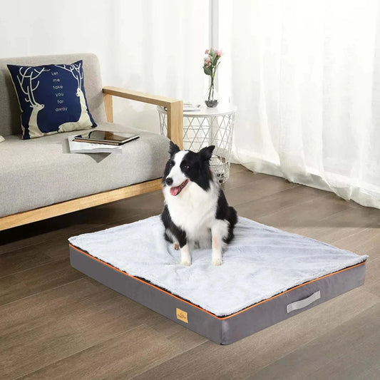 Large orthopedic dog bed with padded foam cushion and washable cover for ultimate pet comfort