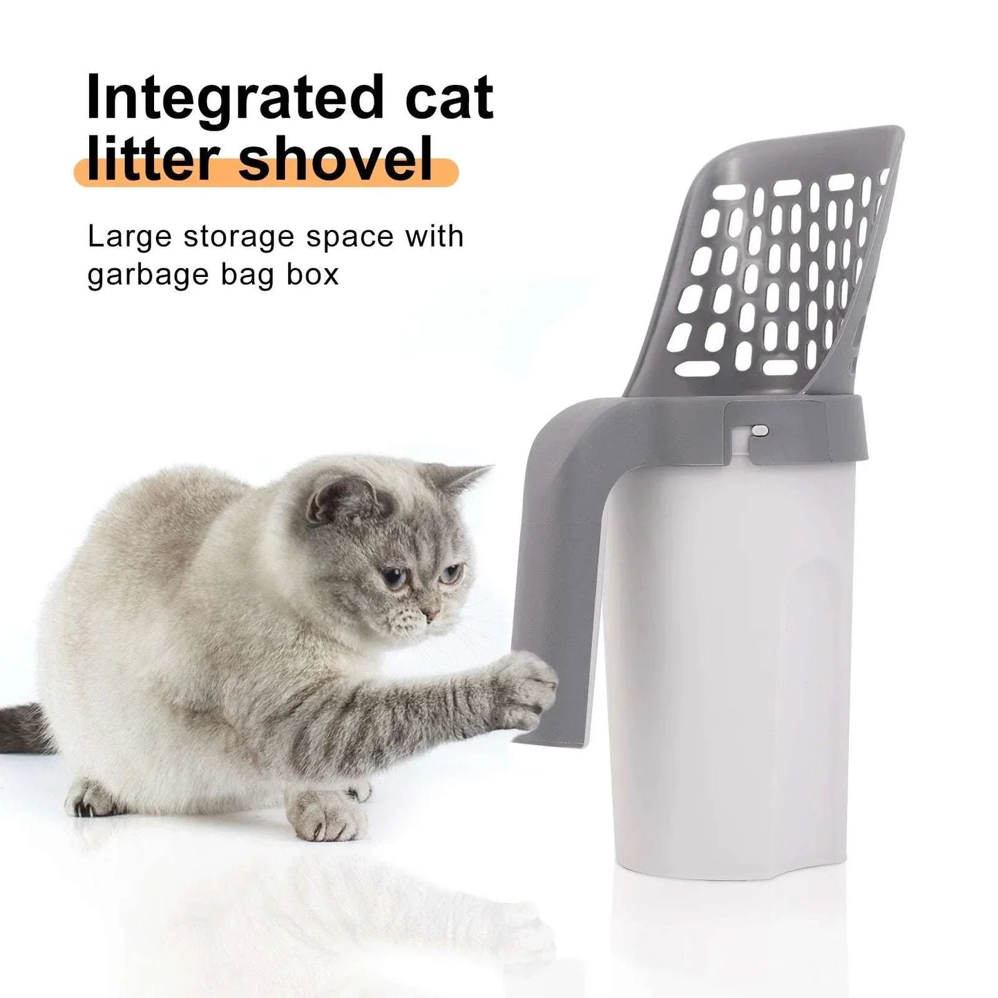 Cat Litter Shovel Spoon with Filter Bags | Pet Garbage Picker for Litter Box Cleaning