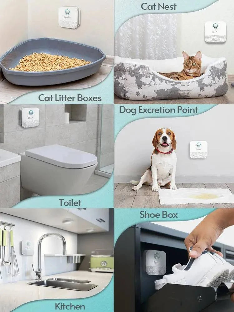 DownyPaws 4000mAh Smart Cat Odor Purifier – Rechargeable Litter Box Deodorizer and Air Cleaner for Cats and Dogs. Advanced Pet Odor Neutralizer.






