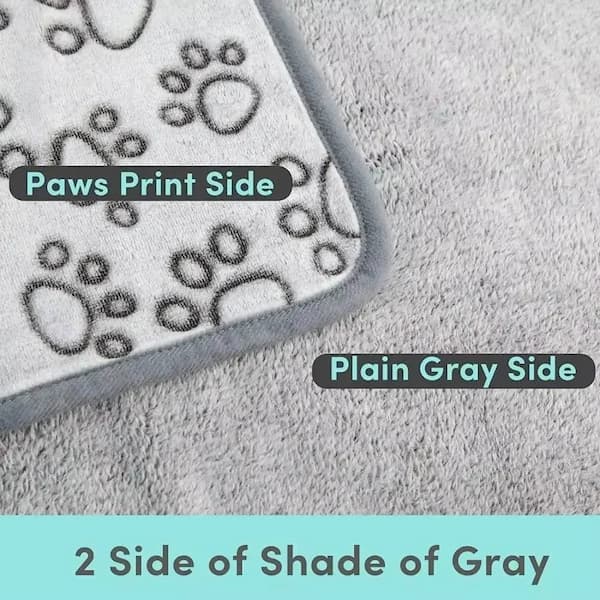 soft grey plush pet blanket designed for warmth and comfort for dogs and cats