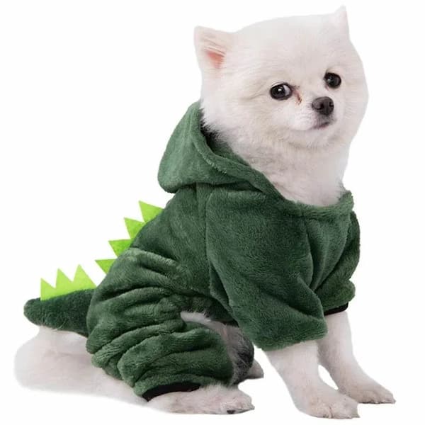 Cute fleece dog hoodie costume for small dogs