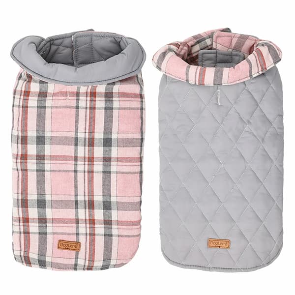 Reversible Dog Jacket – Waterproof Quilted Winter Coat | Checked Warm Vest for Small & Large Dogs