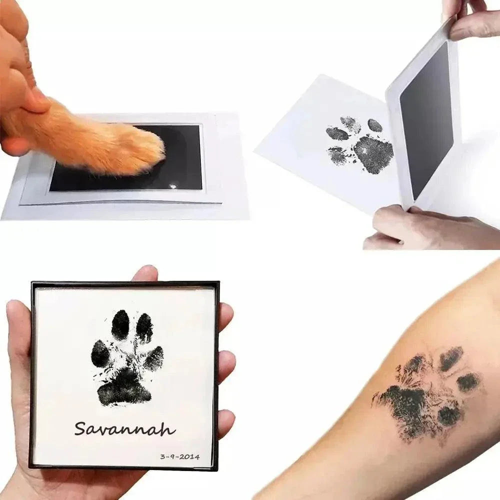 DIY inkless paw and nose print kit with a clean-touch ink pad, perfect for capturing pet prints as keepsakes.