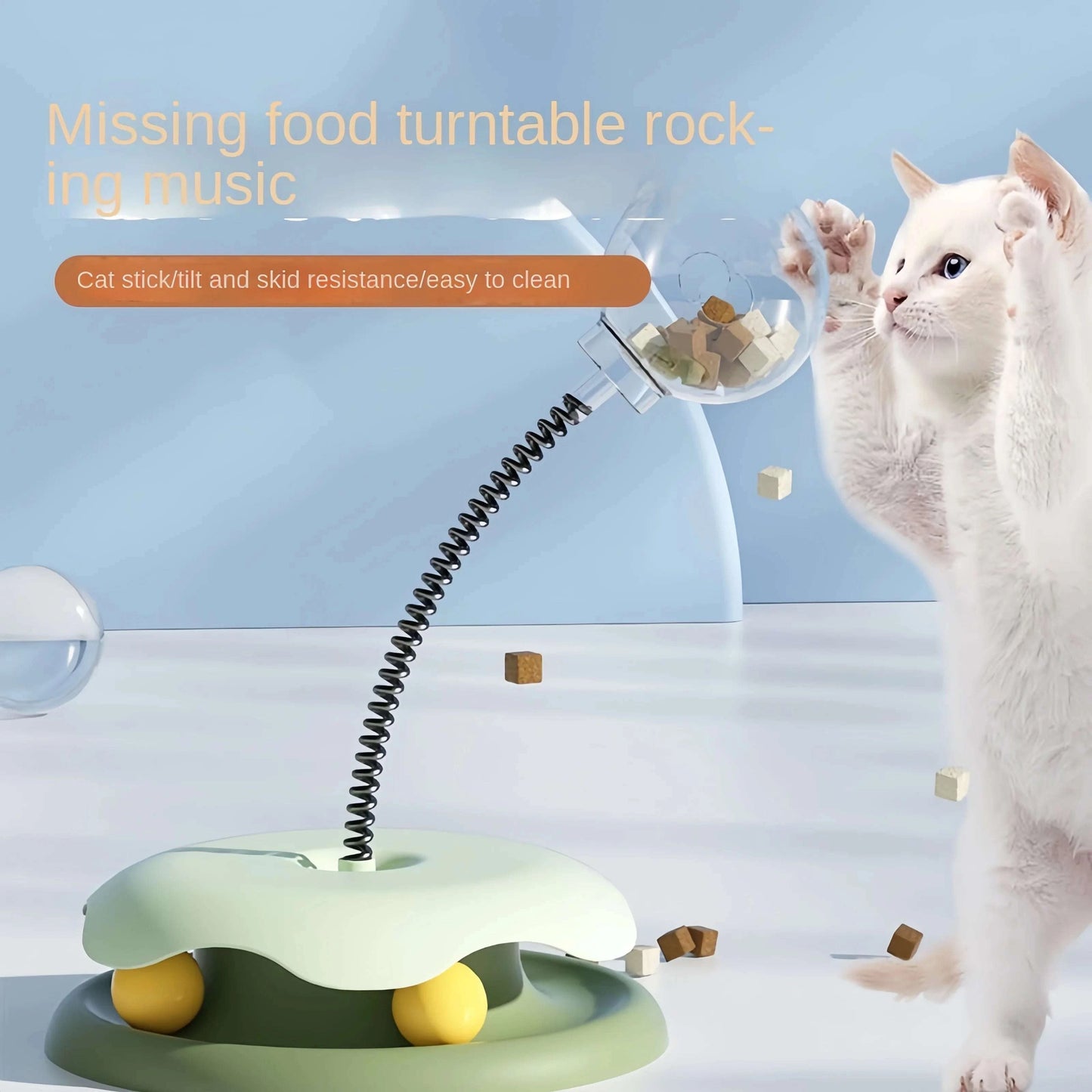 "Interactive food toy ball for dogs and cats, durable and fun.