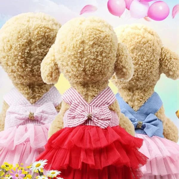 cute lace summer dress for small dogs and cats lightweight pet outfit