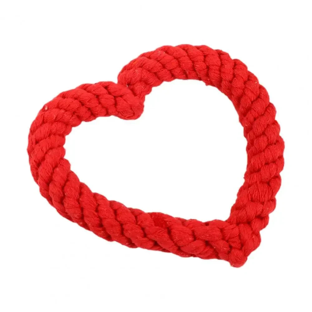 Heart-shaped Valentine chew toy for dogs and cats, bite-resistant pet training and teething toy.