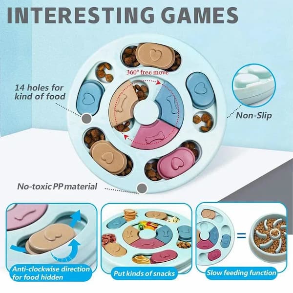 Interactive pet feeder bowl for mental stimulation