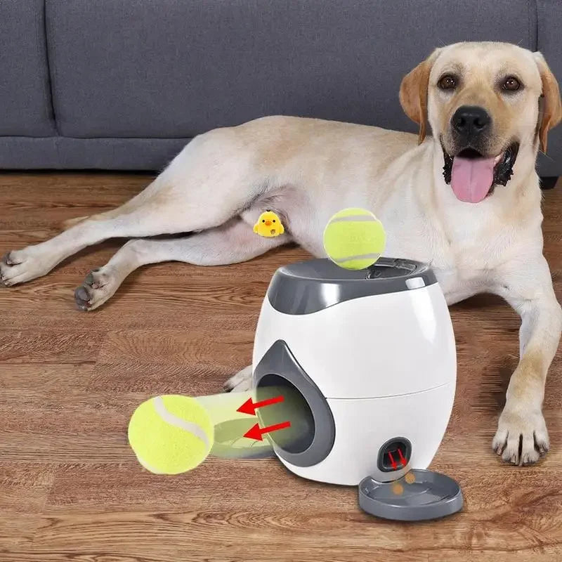 Dog Pet Toys 2 In 1 Tennis Launcher Automatic Throwing Machine And Interactive Pet Feeder For All Size Dog