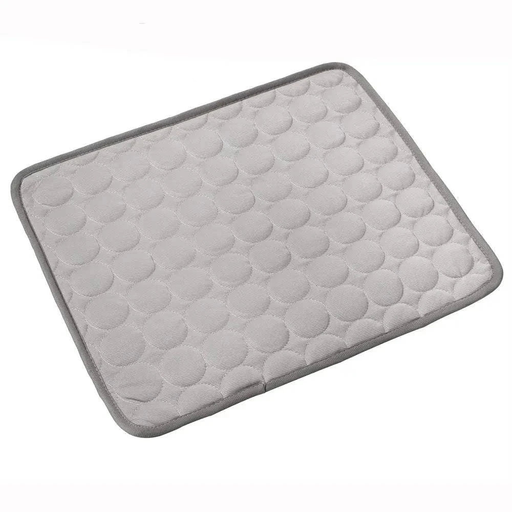 Durable cooling mat for small and large dogs, featuring non-toxic materials, ideal for summer use as a bed, blanket, or sofa accessory.