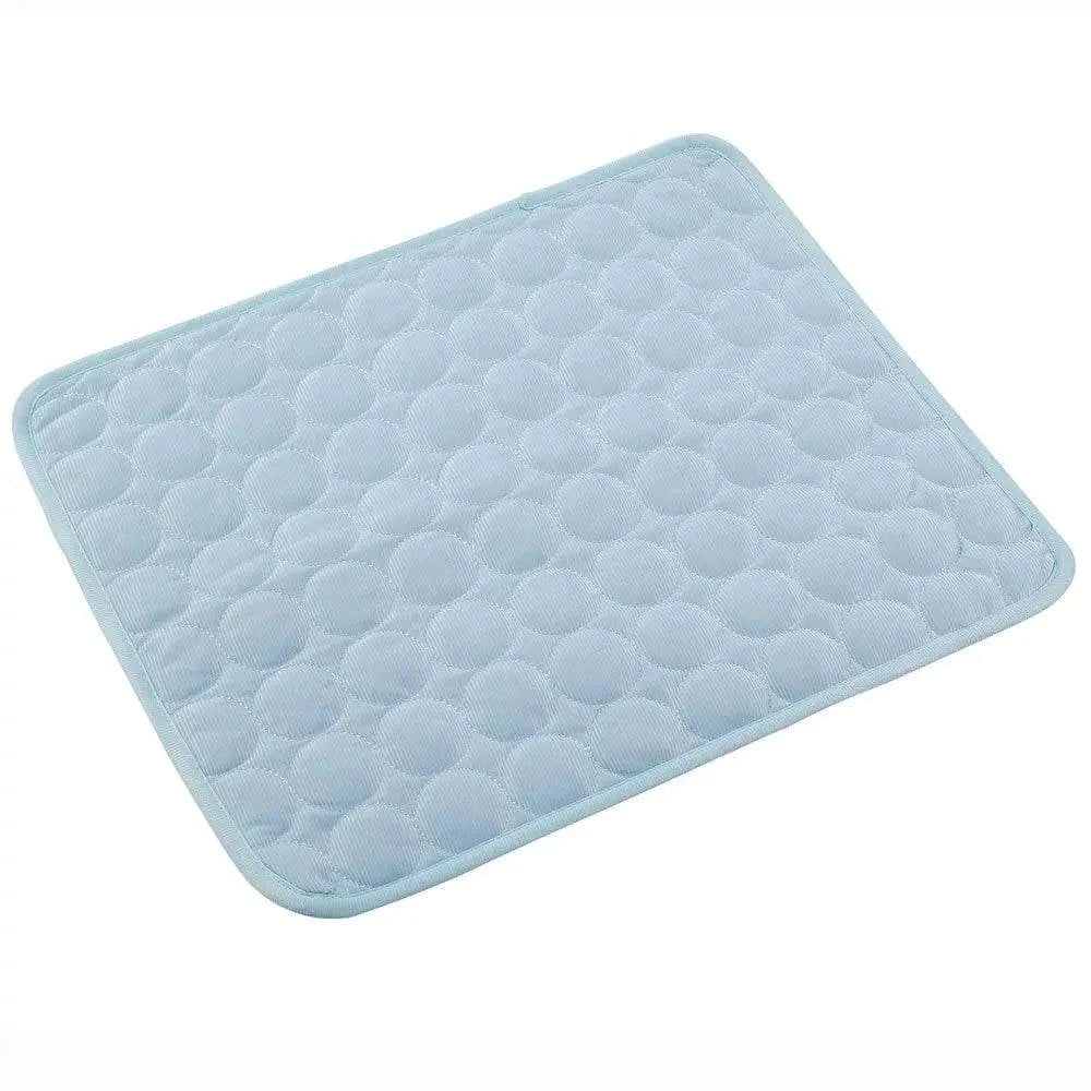 Durable cooling mat for small and large dogs, featuring non-toxic materials, ideal for summer use as a bed, blanket, or sofa accessory.