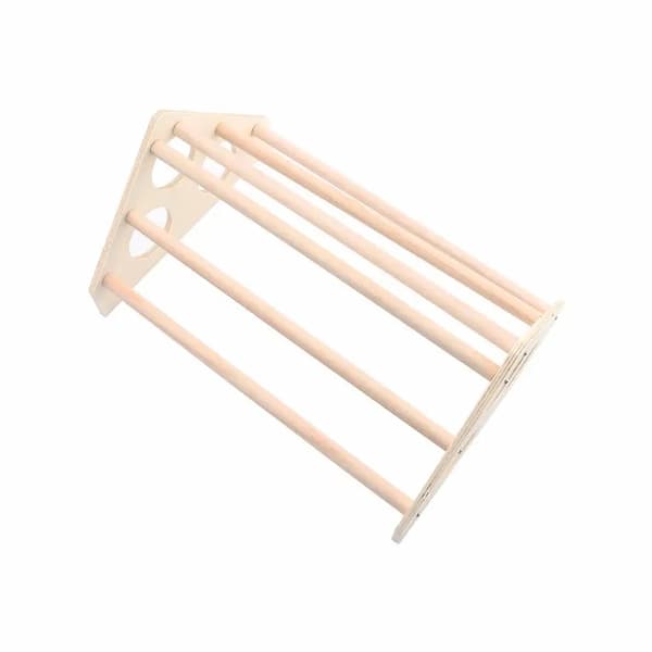 wooden chicken roosting ladder perch with hens inside backyard chicken coop