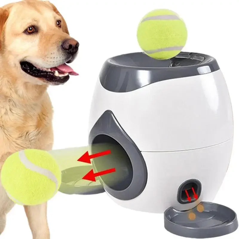 Dog Pet Toys 2 In 1 Tennis Launcher Automatic Throwing Machine And Interactive Pet Feeder For All Size Dog