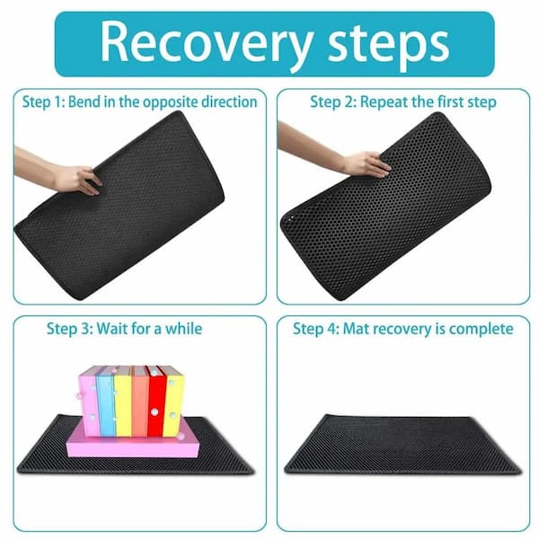Instructions for recovering a black mat with text on recovery steps.