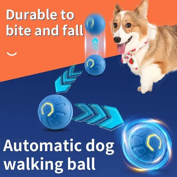 Interactive smart moving ball toy for dogs and cats USB rechargeable automatic pet toy for indoor play