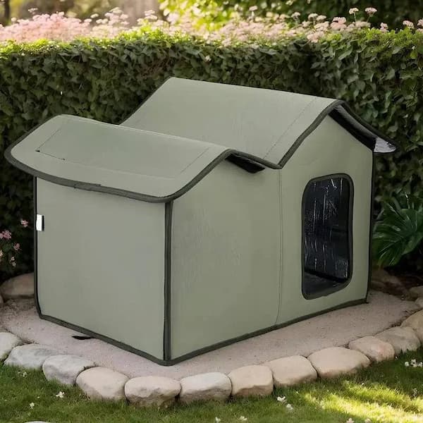 outdoor waterproof insulated cat house shelter for feral cats winter protection