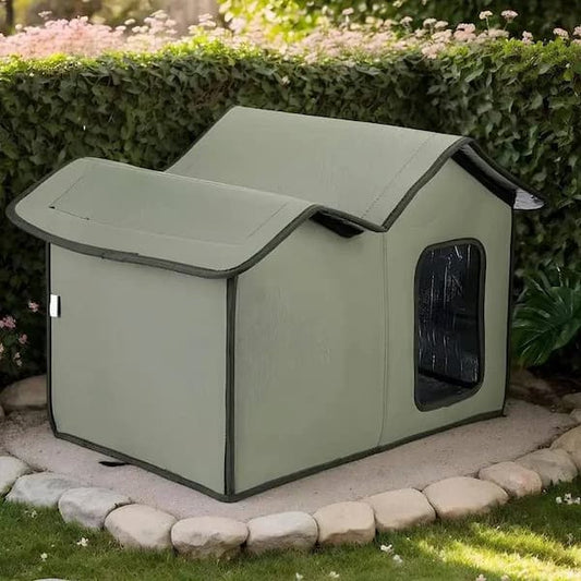 outdoor waterproof insulated cat house shelter for feral cats winter protection