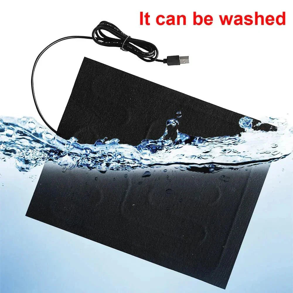 Waterproof USB heating pad submerged in water, showcasing washability and durability for versatile warming needs.