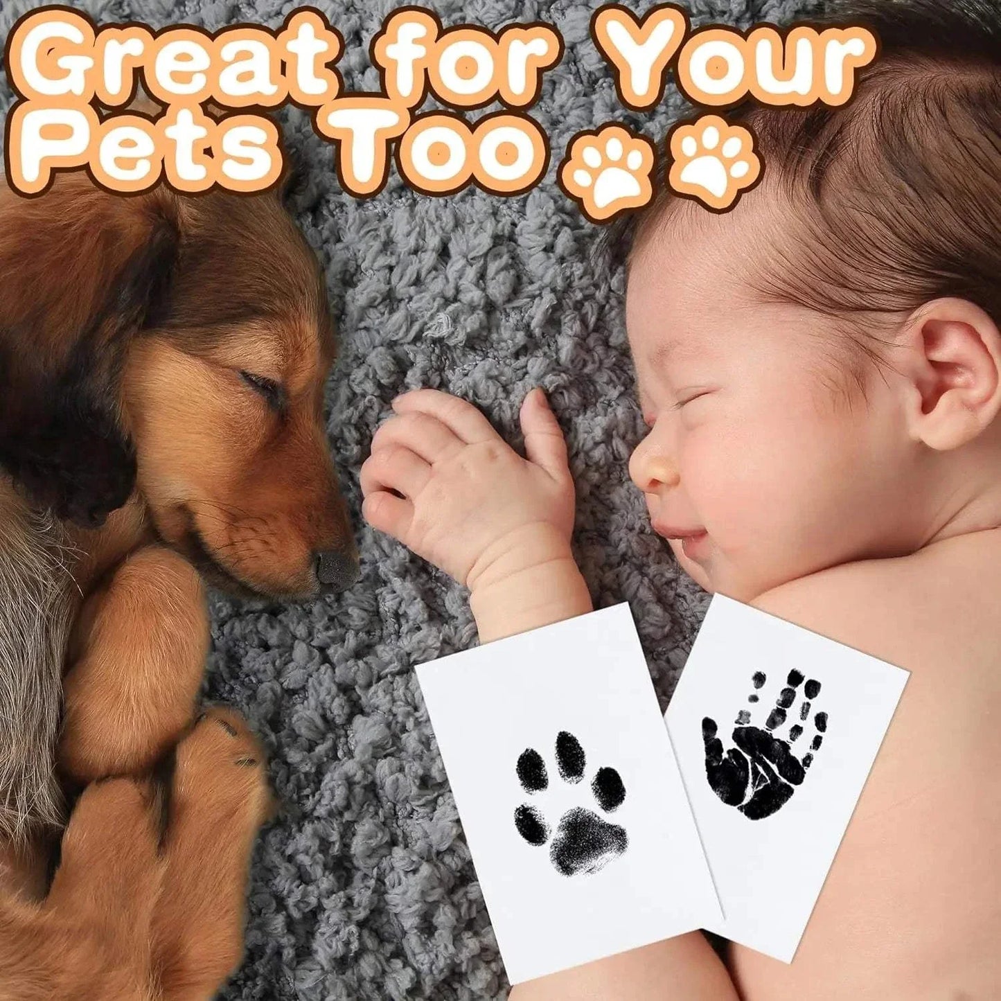 DIY inkless paw and nose print kit with a clean-touch ink pad, perfect for capturing pet prints as keepsakes.