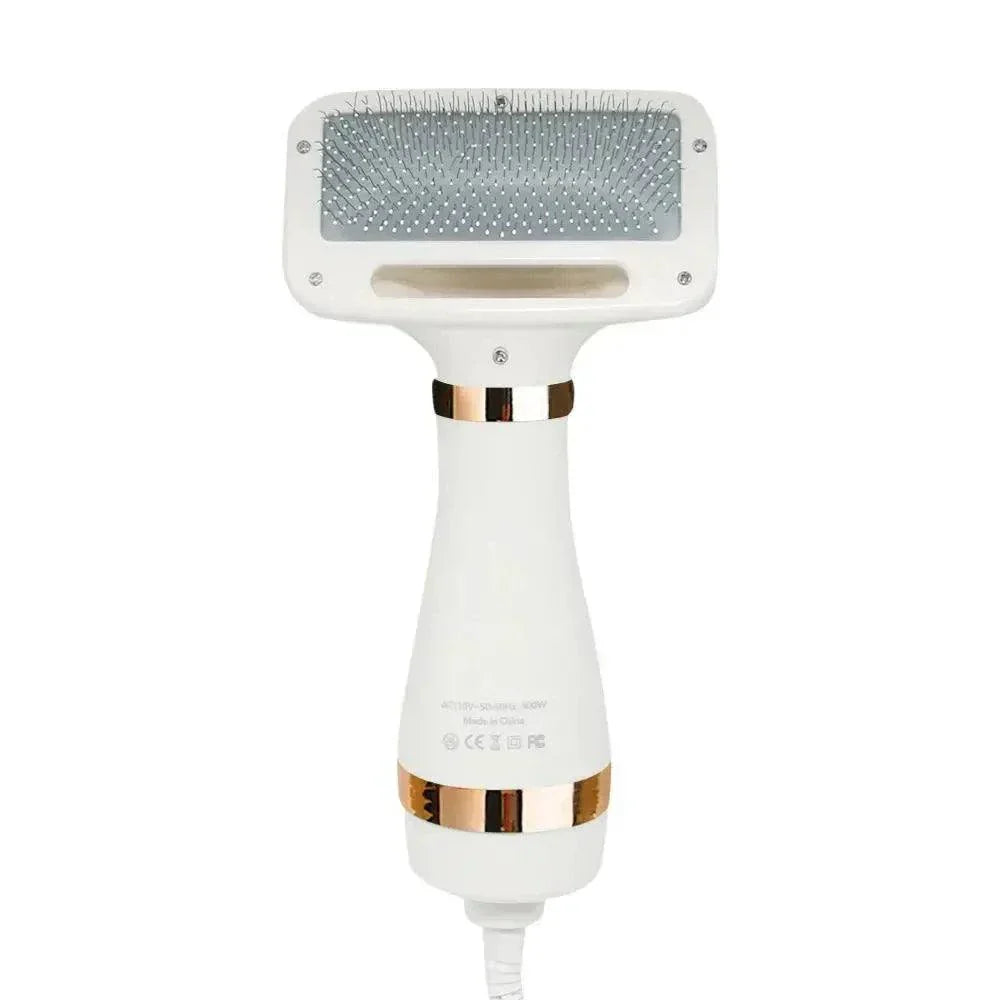 Pet hair dryer and grooming brush for cats and dogs, low noise, portable