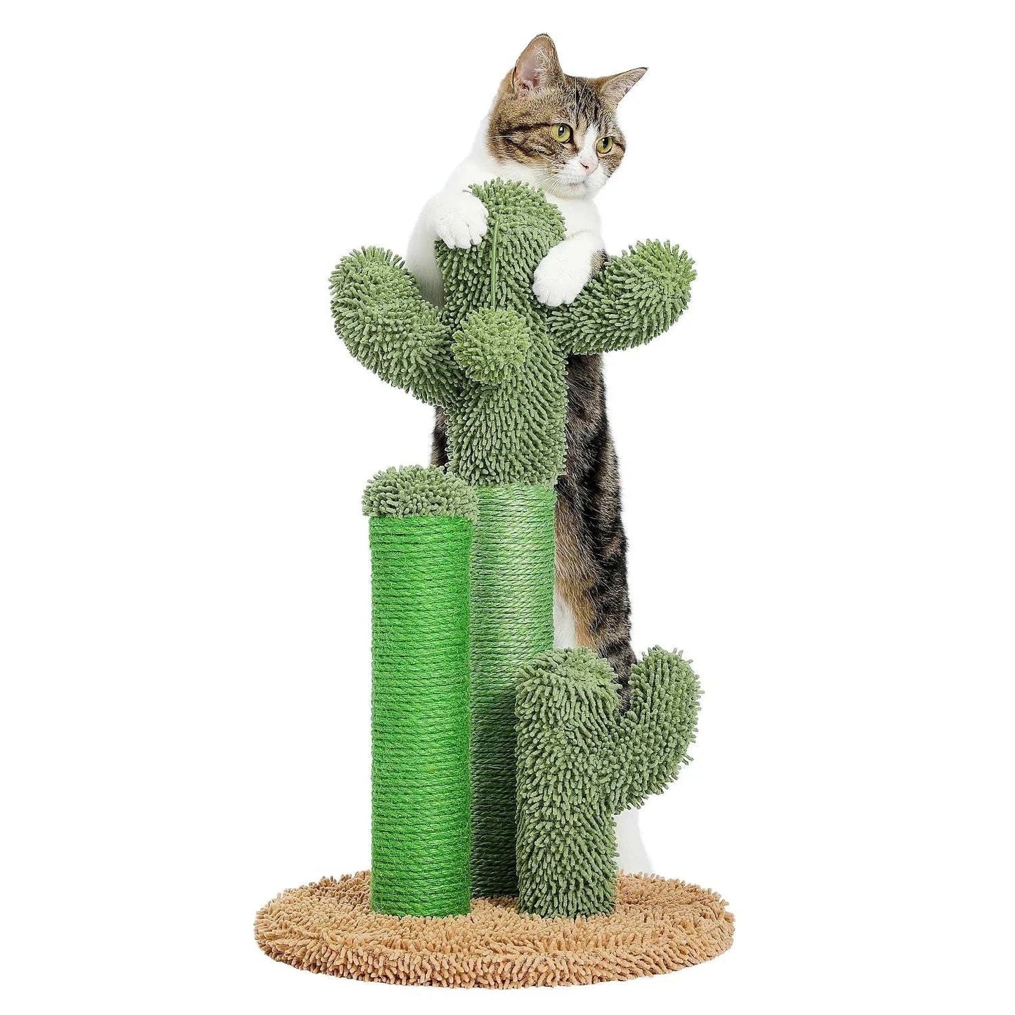 Cactus Cat Scratcher - Durable Cat Scratching Post with 3 Poles & Interactive Dangling Ball | Fun Cat Furniture