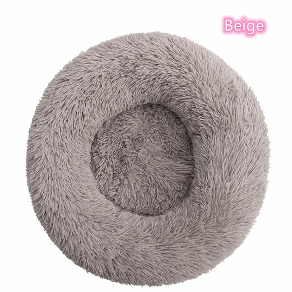 Calming donut dog bed plush anti-anxiety pet bed for dogs and cats