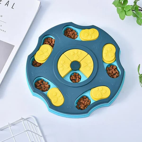 Interactive pet feeder bowl for mental stimulation