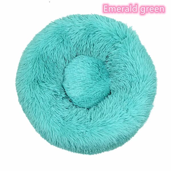 Calming donut dog bed plush anti-anxiety pet bed for dogs and cats
