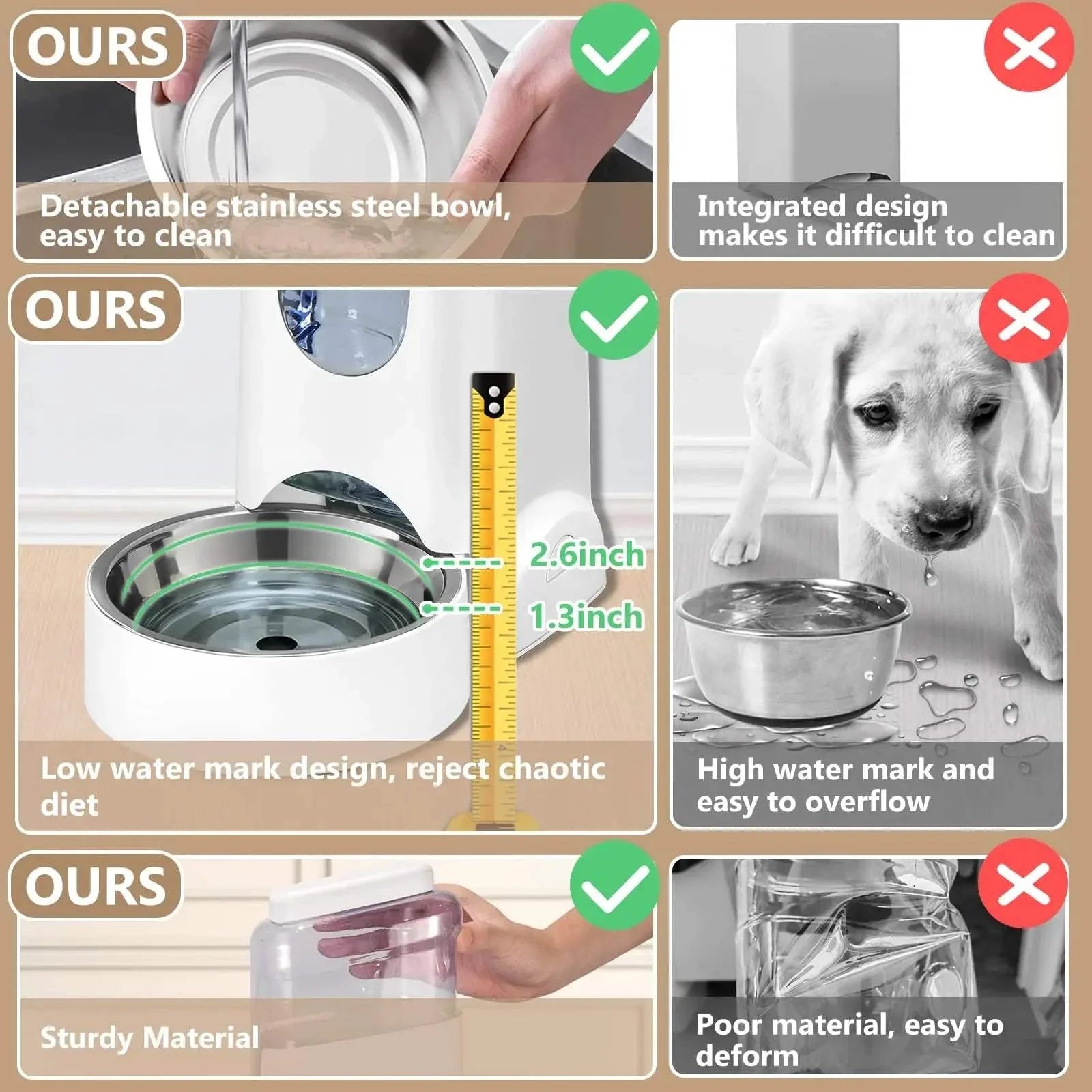 Automatic dog feeder and water dispenser with large capacity for pets.
