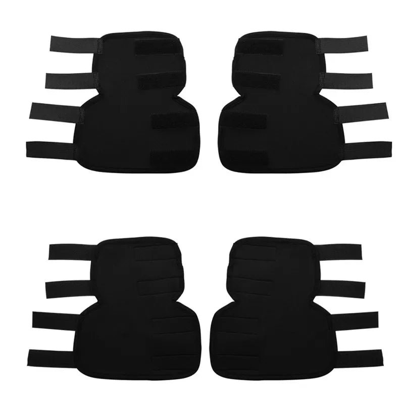 Pair of black adjustable dog knee braces – joint support pads for front or rear legs, suitable for small to large breeds