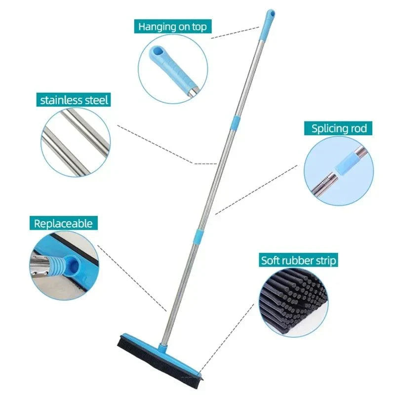 Rubber Broom pet Hair Lint Removal Device Telescopic Bristles Magic Clean