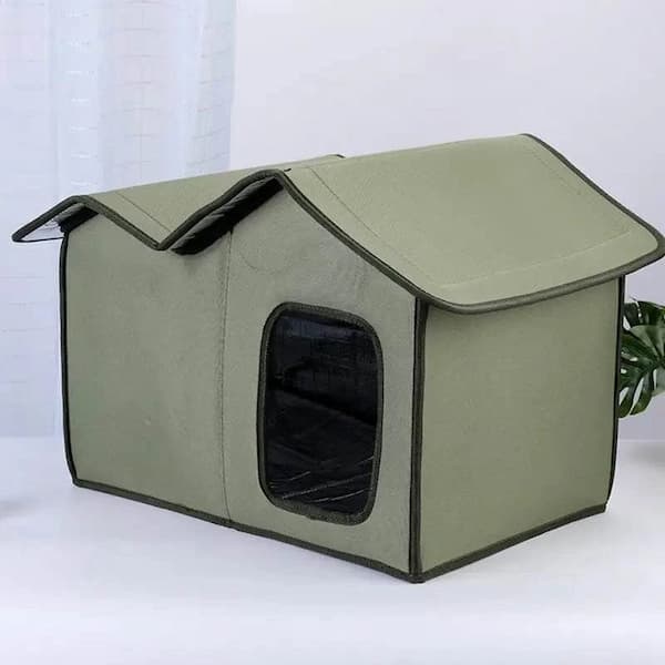 outdoor waterproof insulated cat house shelter for feral cats winter protection