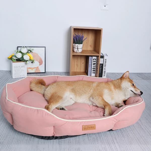cozy dog sofa bed large soft pet cushion pink comfortable sleeping bed for dogs and cats