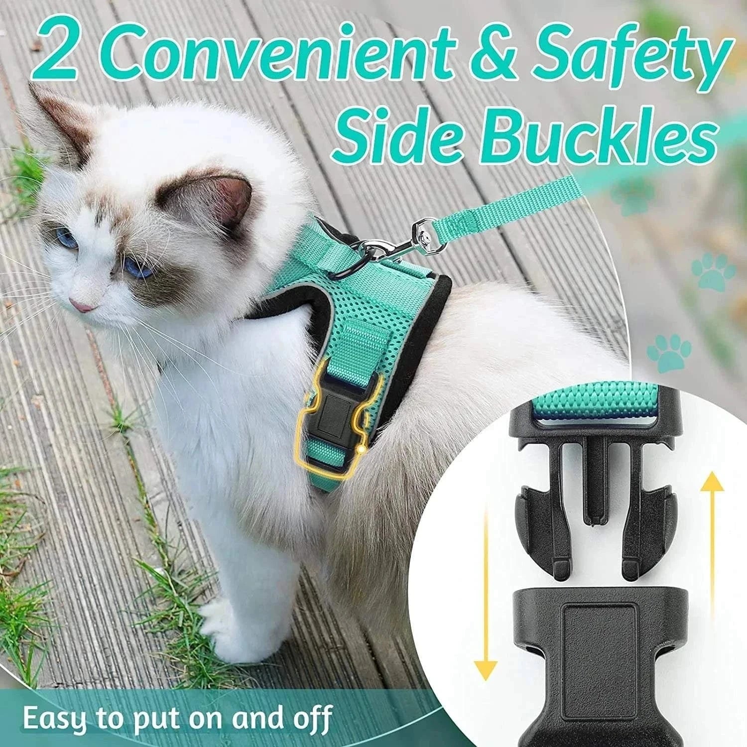 Durable cat leash for secure outdoor adventures.