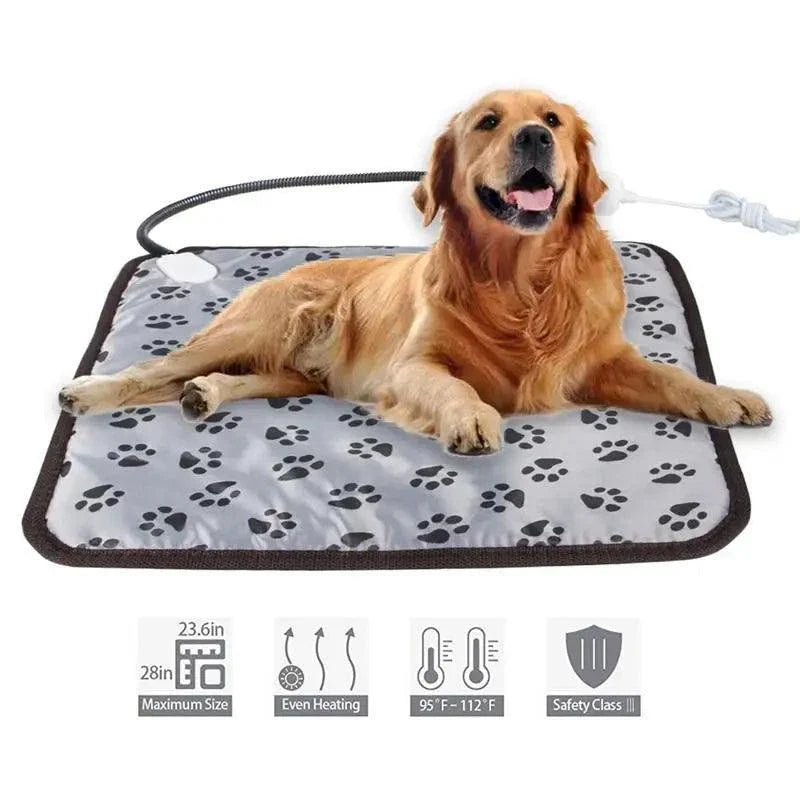 Adjustable Pet Heating Pad, Electric Heated Mat with Waterproof Bed, Bite-Resistant Wire, 3 Speed Settings for Dogs and Cats