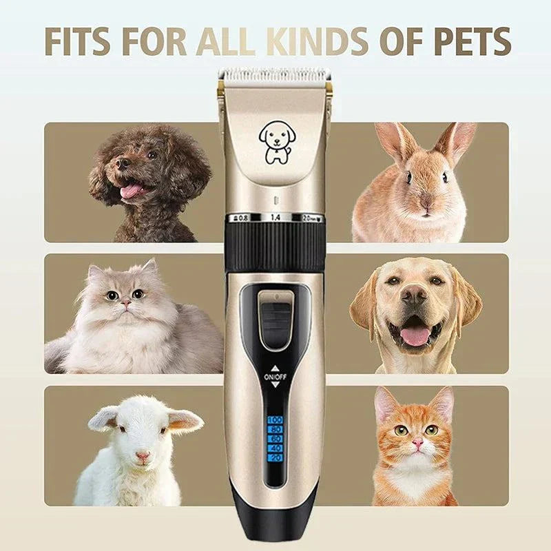 Cordless pet clippers suitable for dogs, cats, rabbits; fits all kinds of pets.