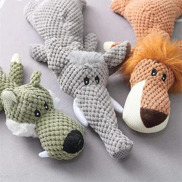 durable plush squeaky dog toy for large dogs cute animal chew toy interactive dog toy