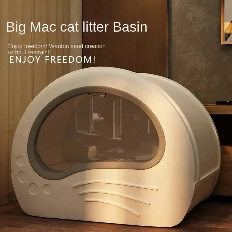 Fully Enclosed Drawer-Type Cat Litter Box | Anti-Splash & Odor Insulated Extra-Large Bathroom