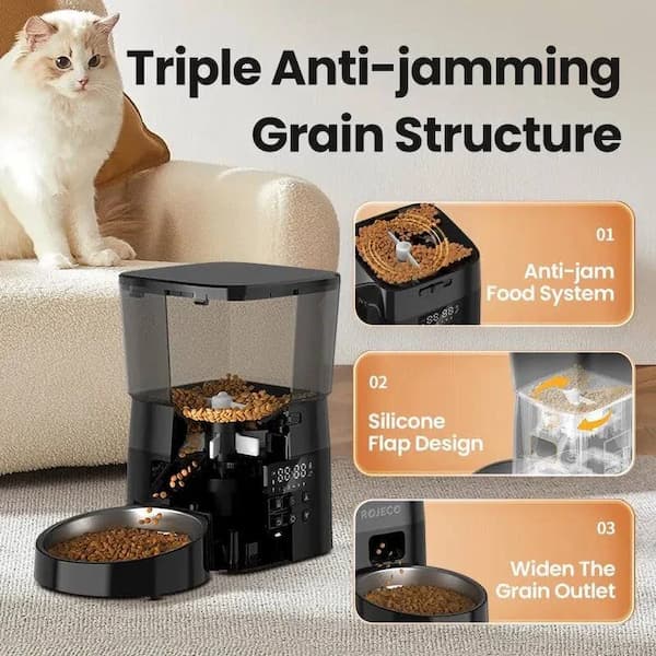 automatic pet feeder dispensing food for cat with smart food dispenser bowl