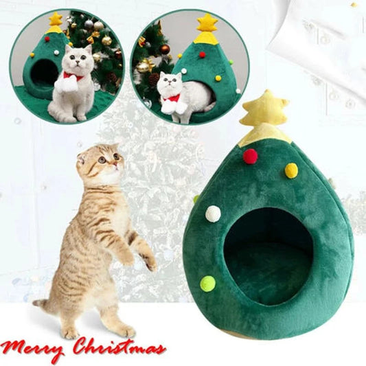 Christmas Tree Cat Bed