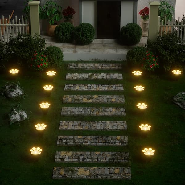 Easy Installation Solar Paw Print Lights for Camping & Home Decor
