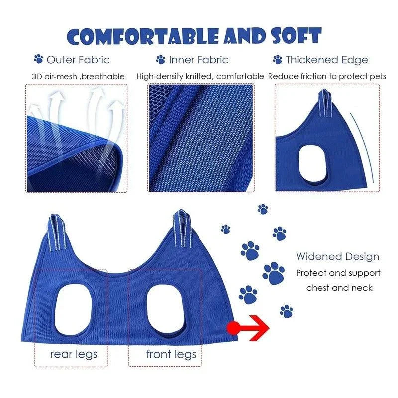 Fixed Bath Hammock for Pet Grooming, Nail Trimming, and Beauty – Anti-Scratch Restraint Bag for Dogs and Cats, Hanging Supplies for Safe and Comfortable Grooming.