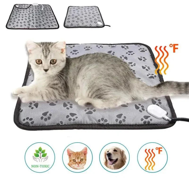 Adjustable Pet Heating Pad, Electric Heated Mat with Waterproof Bed, Bite-Resistant Wire, 3 Speed Settings for Dogs and Cats