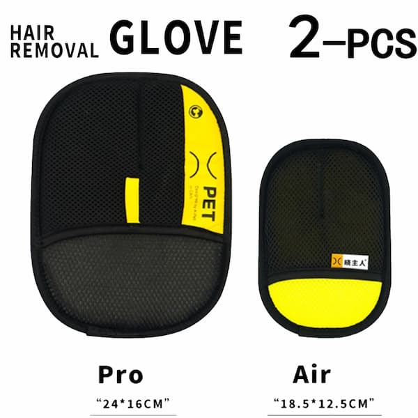 2-pack pet hair cleaning gloves for furniture and car seats