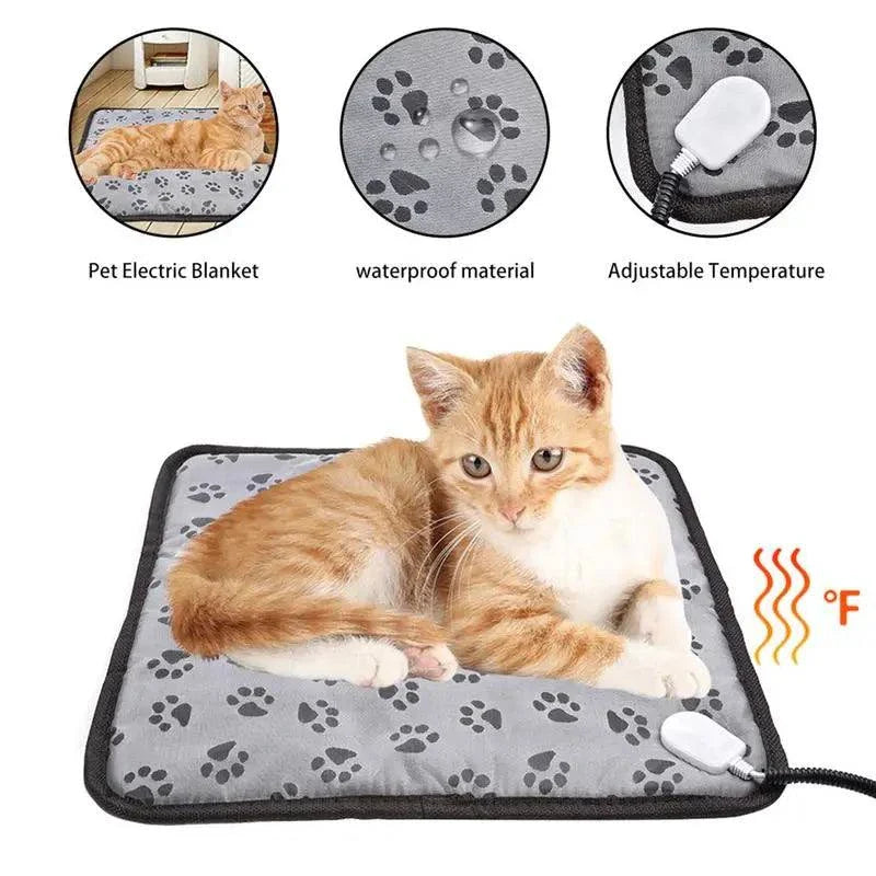 Adjustable Pet Heating Pad, Electric Heated Mat with Waterproof Bed, Bite-Resistant Wire, 3 Speed Settings for Dogs and Cats