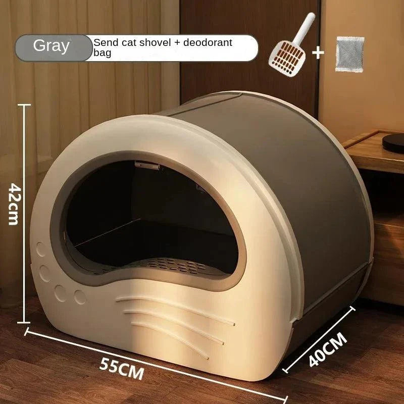 Fully Enclosed Drawer-Type Cat Litter Box | Anti-Splash & Odor Insulated Extra-Large Bathroom