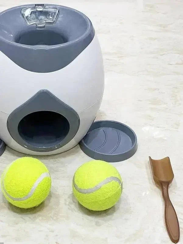 Dog Pet Toys 2 in 1 Tennis Launcher Automatic Throwing Machine And Interactive Pet Feeder