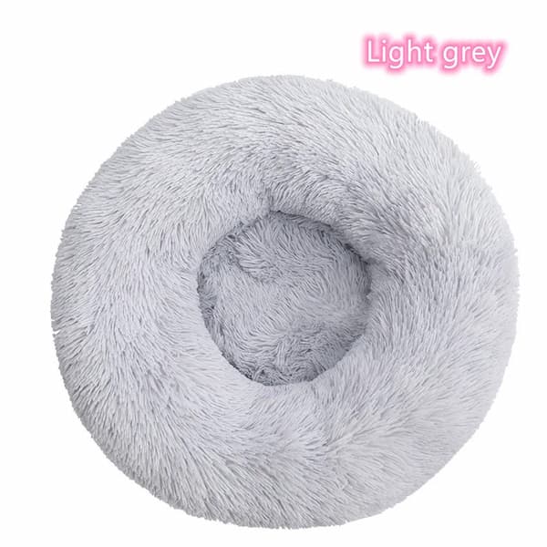 Calming donut dog bed plush anti-anxiety pet bed for dogs and cats